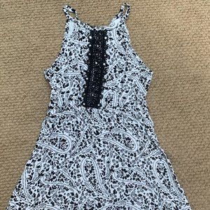 🇨🇦🍁 Gorgeous Black and White Paisley Girls Dress by Justice Sz 10🇨🇦